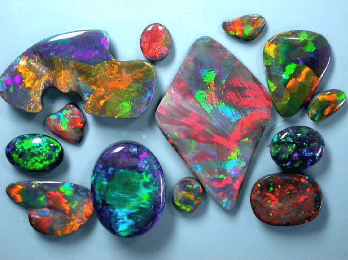 Australian black opals