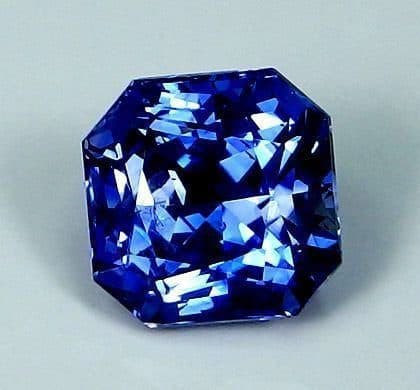GIA-graded octagonal mixed-cut sapphire