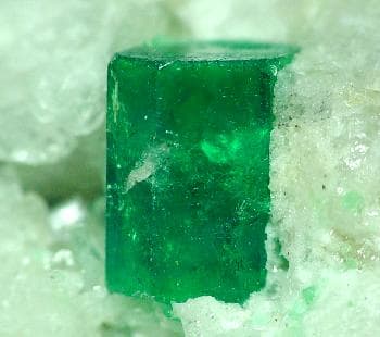 emerald on calcite matrix