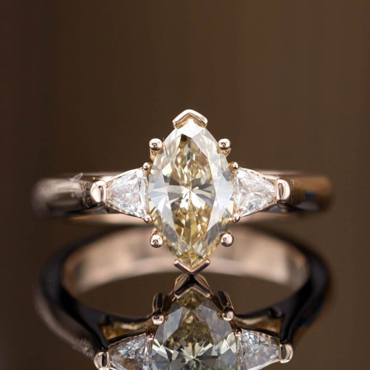 marquise cut brown diamond