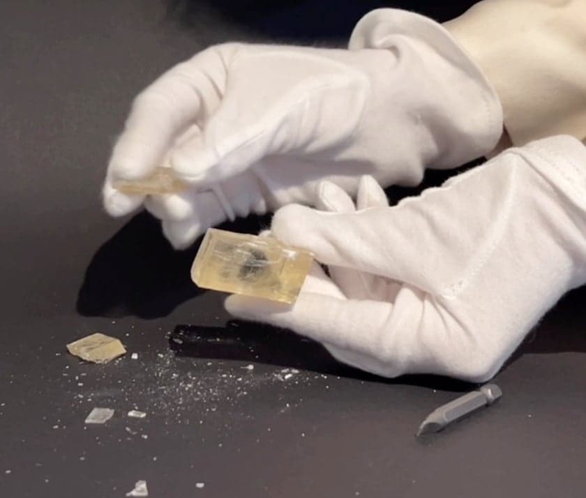 mineral cleavage testing - calcite