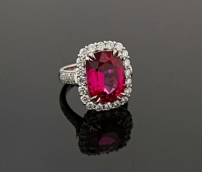 10.91 carat pinkish-red spinel