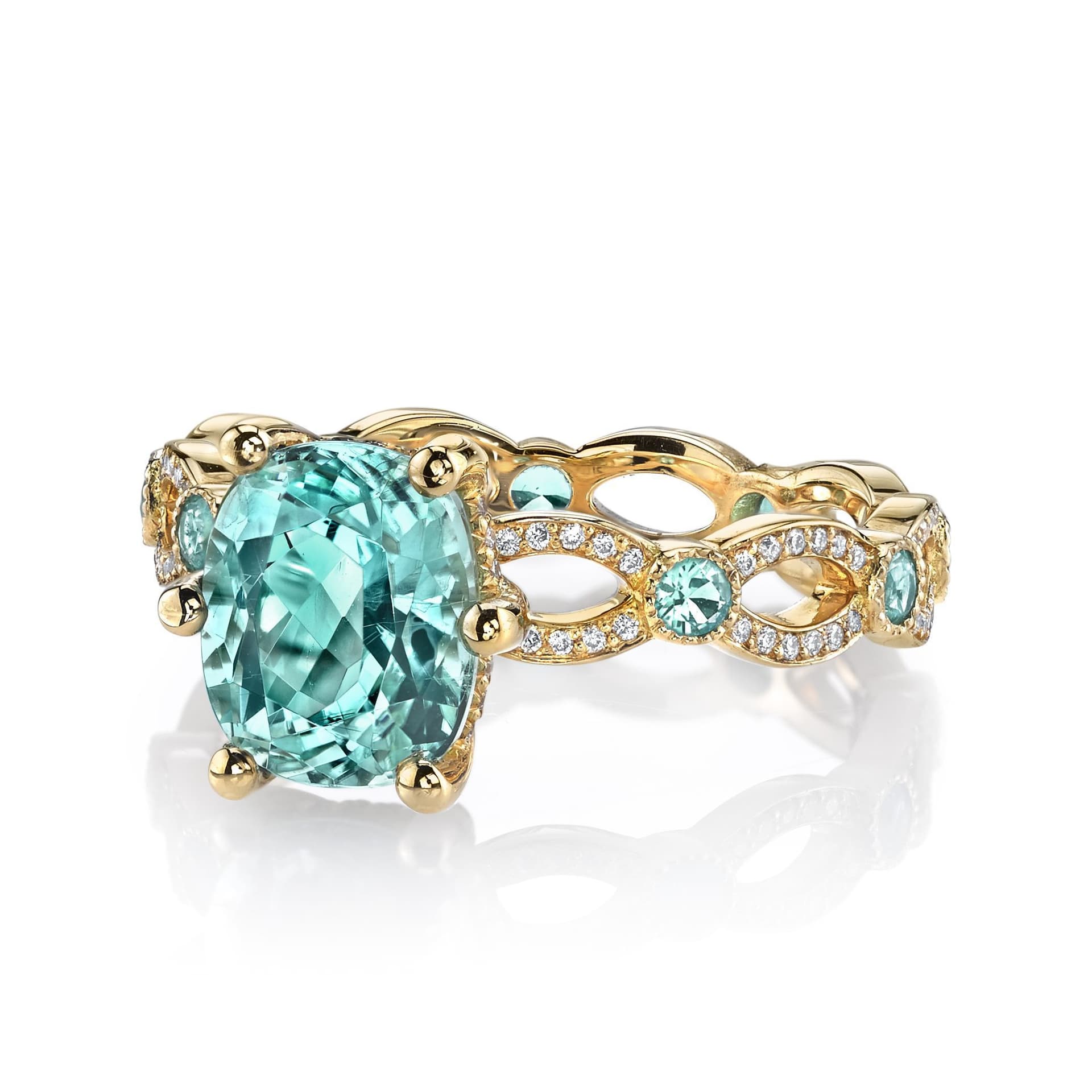 Paraiba tourmaline buying guide - Annalise ring in Paraiba tourmaline