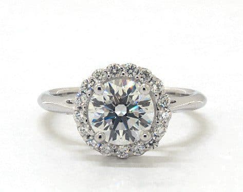 Lab-Created 1.30 carat Round cut Halo engagement ring IN 14K White Gold James Allen