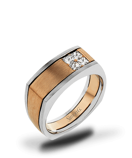 14k White Gold Simon G. MR2887 Men's Wedding Ring White Flash