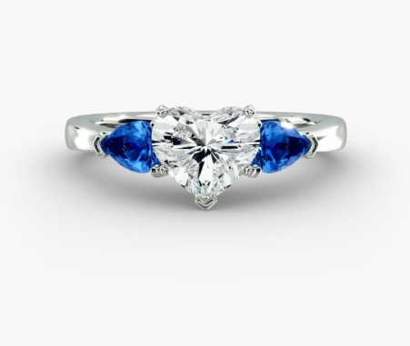 Classic Pear Shaped Sapphire Engagement Ring in 14k White Gold Blue Nile